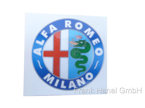 Aufkleber für Felgenemblem  Alfa-Logo mit Milano  57mm  x 57mm
